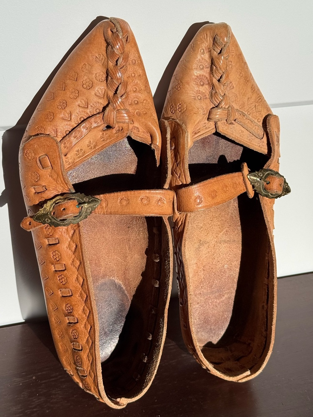 Handmade Pakistani Leather Medieval Shoes Renaissance Faire Folk Shoes EU 37